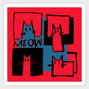 cubist cats Sticker